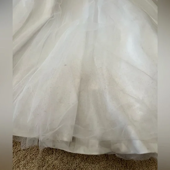 Oleg Cassini Strapless Wedding Dress with Beading A-line - Picture 12 of 14